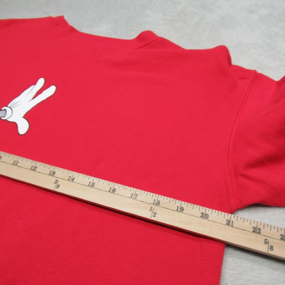 Looney Tunes Sweatshirt Youth Large 11-13 Red Wrap Around Graphic‎ Pullover - Picture 10 of 11